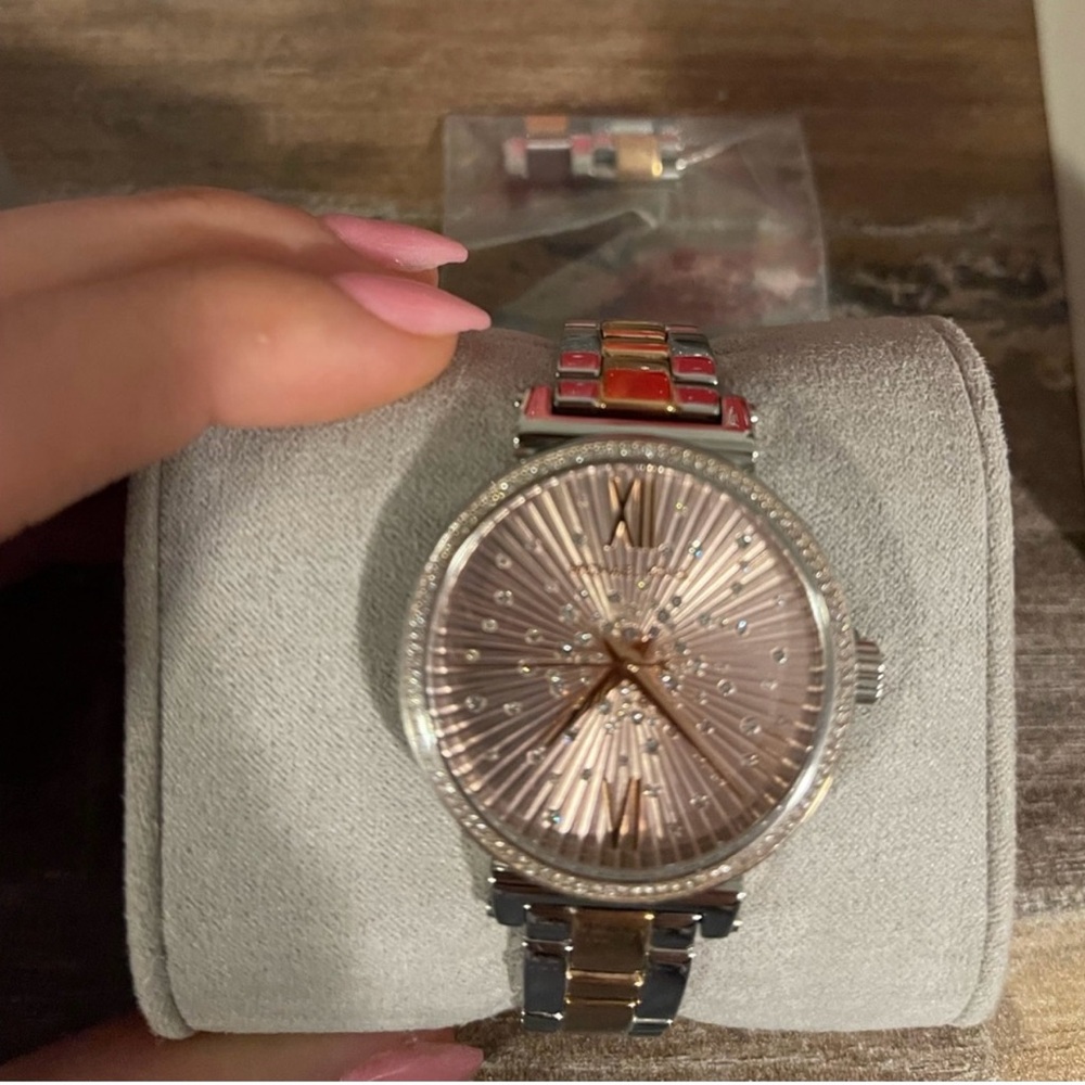 Silver and Rose Gold Michael Kors Watch